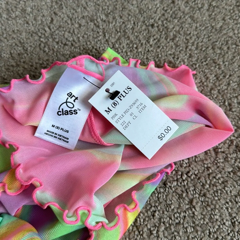 NWT Art Class Girl’s Cut‎ Out One Piece Swimsuit Set - Size: M (8) PLUS